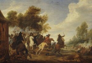 A Cavalry Engagement by Adam Frans van der Meulen, hand-painted oil painting reproduction