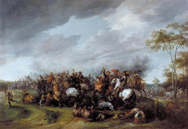 A Cavalry Engagement by Pieter Snayers, hand-painted oil painting reproduction