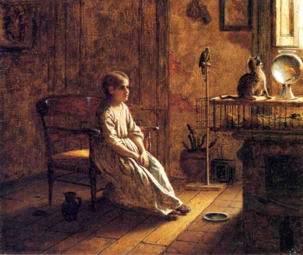 A Child’s Menagerie by Eastman Johnson, hand-painted oil painting reproduction