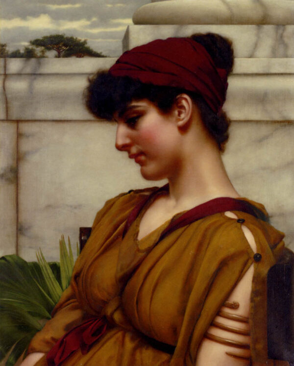A Classical Beauty In Profile by John William Godward, hand-painted oil painting reproduction