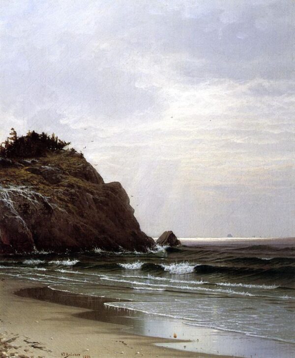 A Cloudy Day by Alfred Thompson Bricher, hand-painted oil painting reproduction