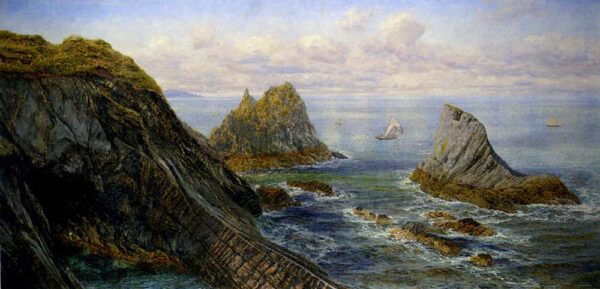 A Coastal Landscape by John Brett, hand-painted oil painting reproduction