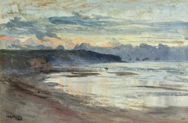 A Coastal Scene at Sunset by William Lionel Wyllie, hand-painted oil painting reproduction