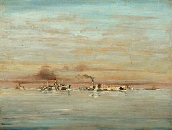 A Convoy in the Channel by Geoffrey Stephen Allfree, hand-painted oil painting reproduction
