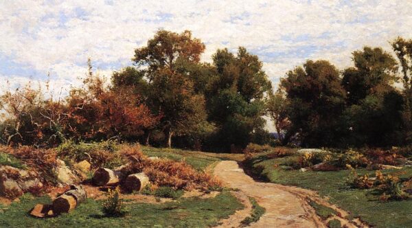 A Country Path In Summer by Hugh Bolton Jones, hand-painted oil painting reproduction