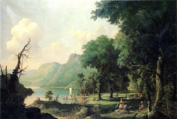 A Day on the Hudson by George Henry Durrie, hand-painted oil painting reproduction
