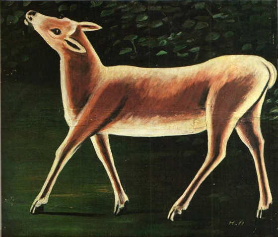 A Doe Walking by Niko Pirosmani, hand-painted oil reproduction