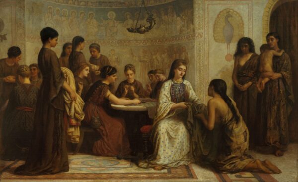 A Dorcas Meeting in the 6th Century by Edwin Longsden Long, hand-painted oil painting reproduction