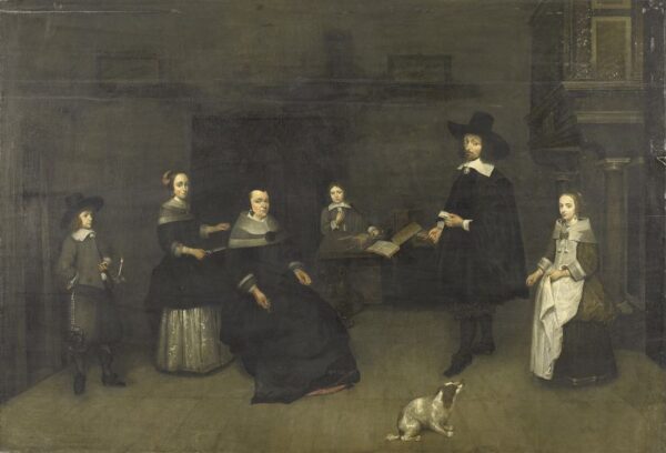 A Family by Caspar Netscher, hand-painted oil painting reproduction