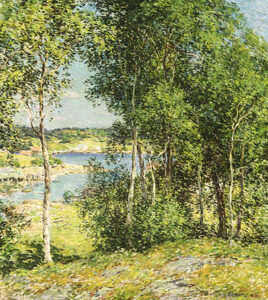 A Family of Birches by Willard Metcalf, hand-painted oil painting reproduction
