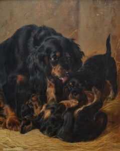 A Family of Gordon Setters by Richard Ansdell, hand-painted oil painting reproduction