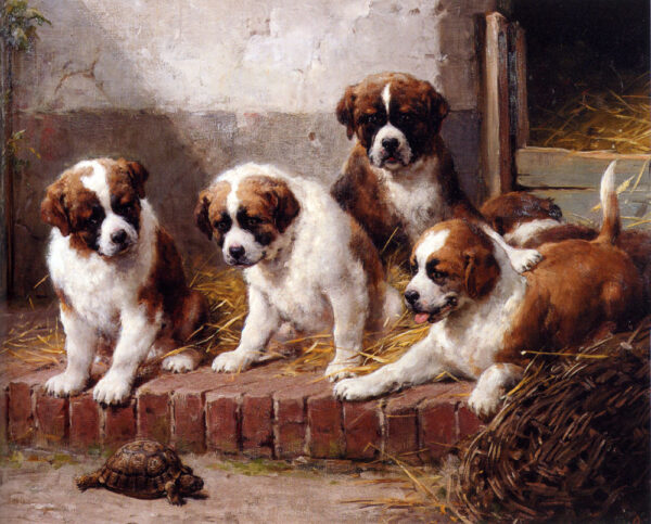 A Fascinating Encounter by Otto Eerelman, hand-painted oil painting reproduction