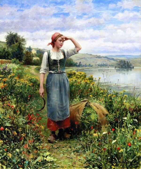 A Field of Flowers by Daniel Ridgway Knight, hand-painted oil painting reproduction