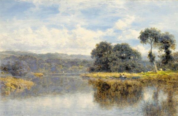 A Fine Day on the Thames by Benjamin Williams Leader, hand-painted oil painting reproduction