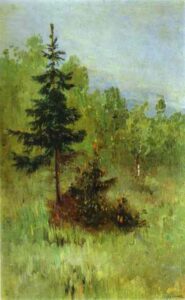 A Fir Tree by Mikhail Nesterov, hand-painted oil painting reproduction