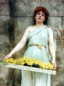 A Flower Seller by John William Godward, hand-painted oil painting reproduction