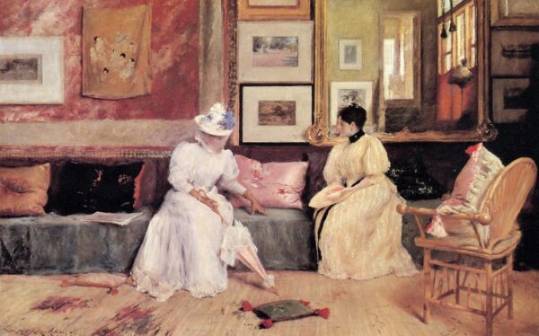 A Friendly Visit by William Merritt Chase, hand-painted oil painting reproduction