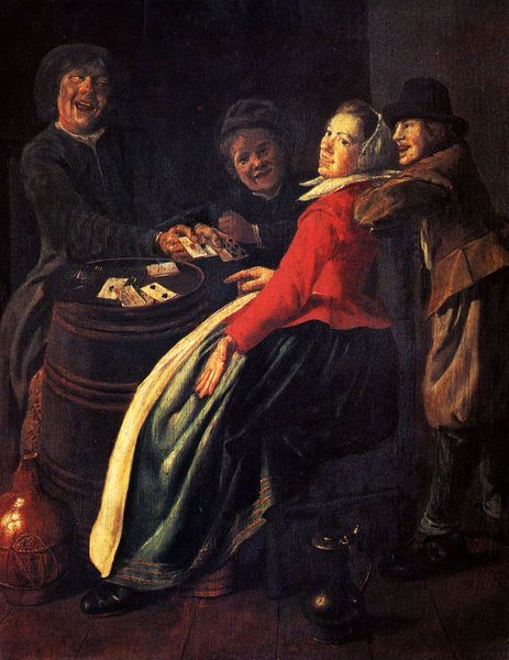 A Game of Cards by Judith Leyster, hand-painted oil reproduction