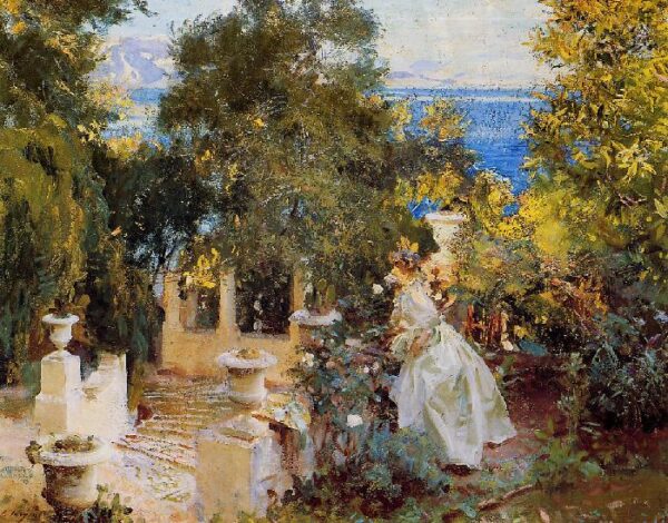 A Garden in Corfu by John Singer Sargent, hand-painted oil painting reproduction