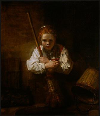 A Girl With A Broom by Carel Fabritius, hand-painted oil reproduction