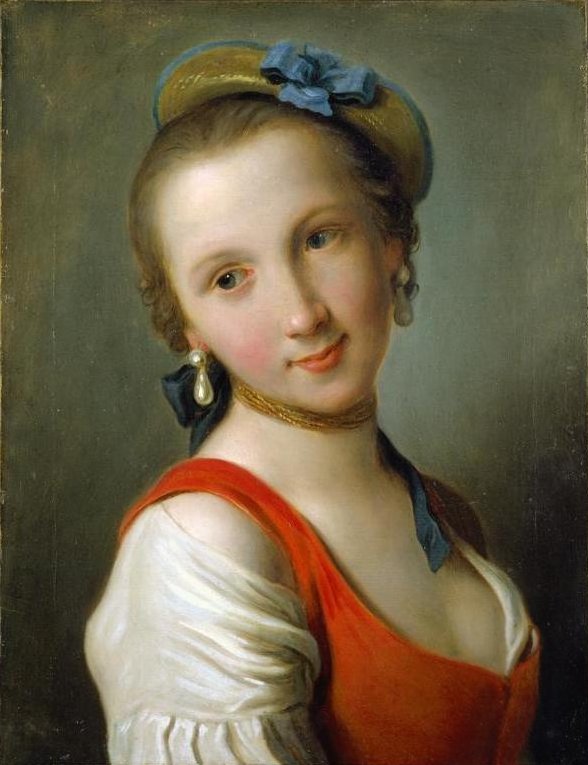 A Girl in a Red Dress by Pietro Rotari, hand-painted oil reproduction