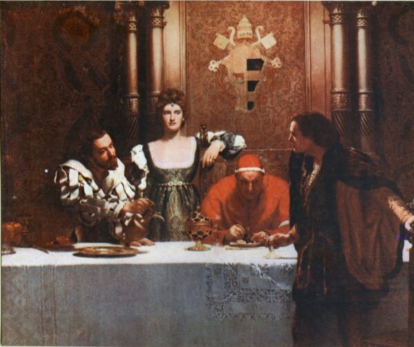 A Glass of Wine with Caesar Borgia by John Collier, hand-painted oil painting reproduction