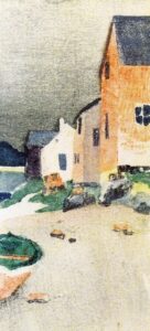 A Gray Day aka Houses on a Beach 1895 by Arthur Wesley Dow, hand-painted oil painting reproduction