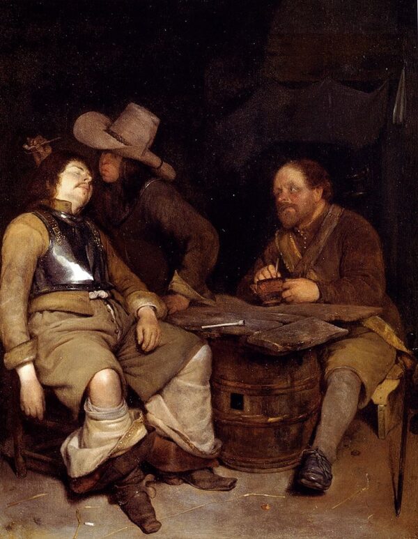 A Guard Room Interior by Gerard ter Borch, hand-painted oil painting reproduction