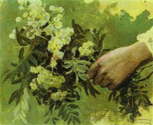 A Hand With Flowers by Mikhail Nesterov, hand-painted oil painting reproduction