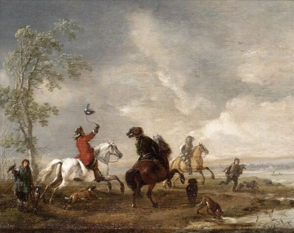 A Hawking Party by Philips Wouwerman, hand-painted oil painting reproduction