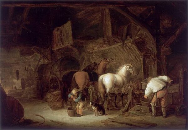 A Horse Stable by Isaack van Ostade, hand-painted oil painting reproduction