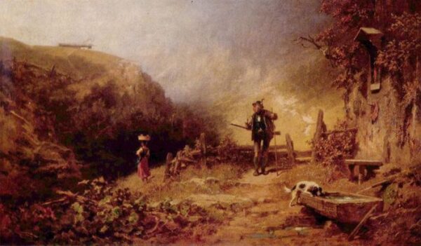 A Hunter by Carl Spitzweg, hand-painted oil reproduction