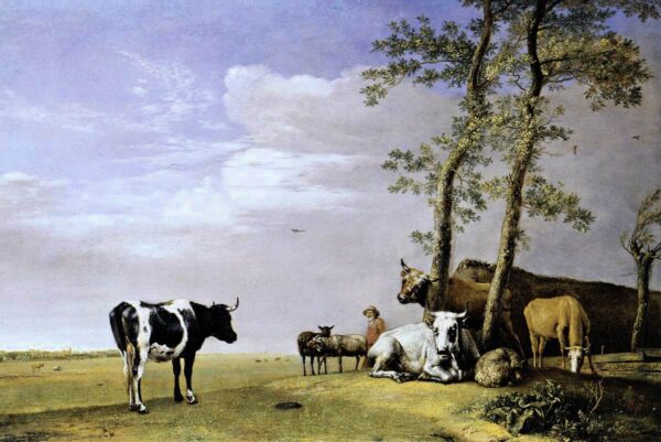 A Husbandman with His Herd by Paulus Potter, hand-painted oil painting reproduction