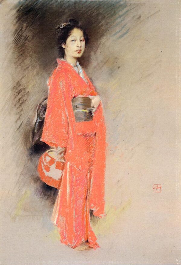 A Japanese Woman by Robert Frederick Blum, hand-painted oil painting reproduction