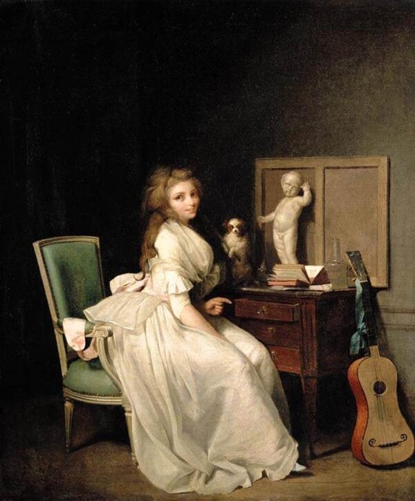 A Lady Seated at Her Desk by Louis Leopold Boilly, hand-painted oil painting reproduction