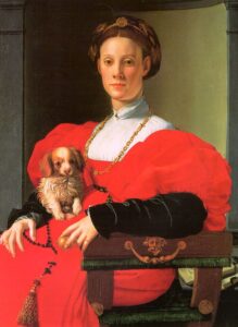 A Lady With A Puppy by Agnolo Bronzino, hand-painted oil painting reproduction