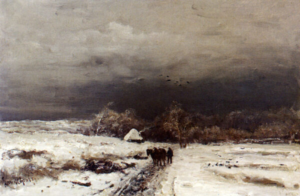 A Late Afternoon In Winter by Louis Apol, hand-painted oil painting reproduction