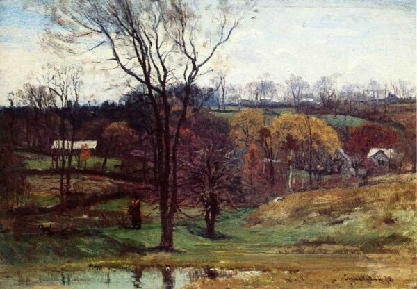 A Late Afternoon Walk by John Joseph Enneking, hand-painted oil painting reproduction