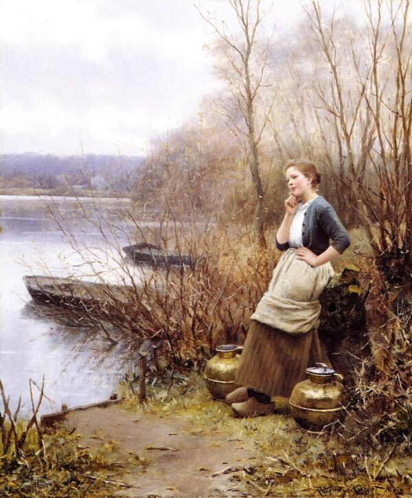 A Lovely Thought by Daniel Ridgway Knight, hand-painted oil painting reproduction