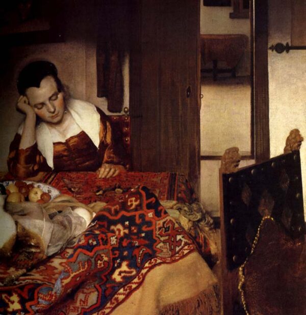 A Maid Asleep by Johannes Vermeer, hand-painted oil painting reproduction