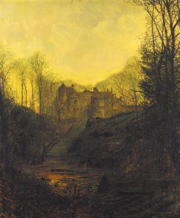 A Manor House in Autumn by John Atkinson Grimshaw, hand-painted oil painting reproduction