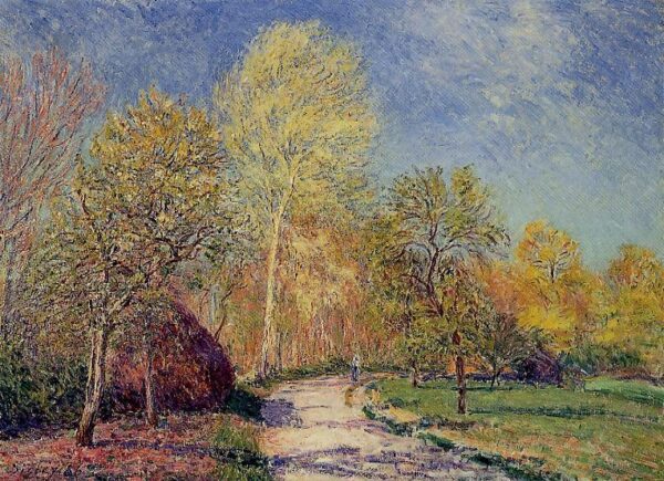 A May Morning in Moret by Alfred Sisley, hand-painted oil painting reproduction