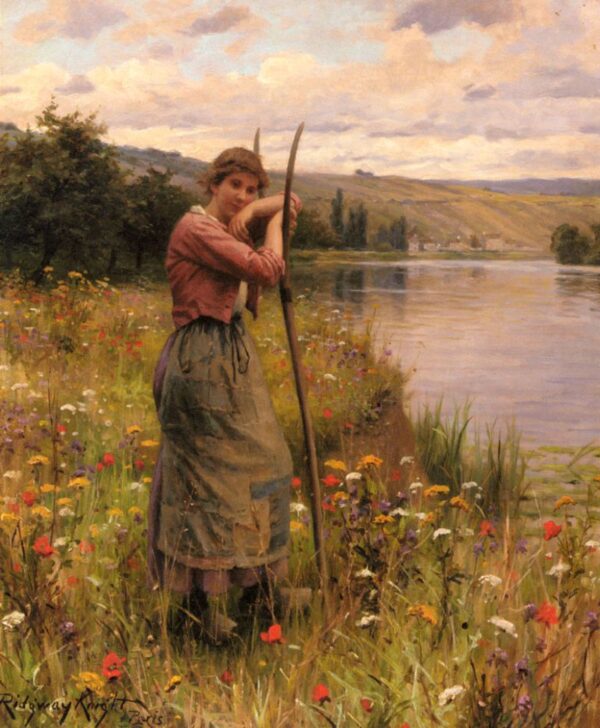 A Moment Of Rest by Daniel Ridgway Knight, hand-painted oil painting reproduction