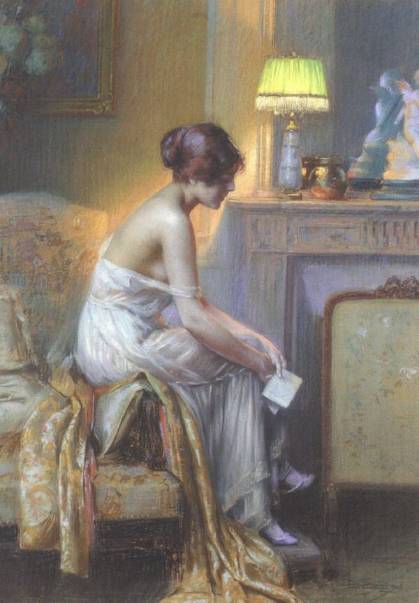 A Moment of Reflection by Delphin Enjolras, hand-painted oil painting reproduction