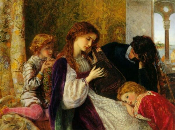 A Music Party by Arthur Hughes, hand-painted oil painting reproduction