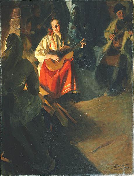 A Musical Family by Anders Zorn, hand-painted oil reproduction