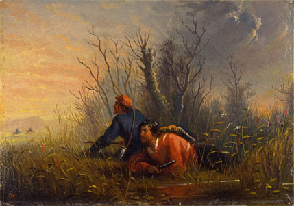 A Narrow Escape by Alfred Jacob Miller, hand-painted oil reproduction