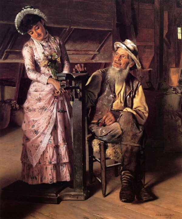 A New Weight by John G Brown, hand-painted oil painting reproduction