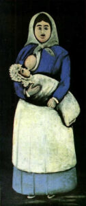 A Nurse With A Baby by Niko Pirosmani, hand-painted oil painting reproduction