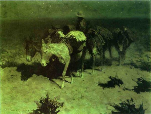 A Pack Train by Frederic Remington, hand-painted oil painting reproduction